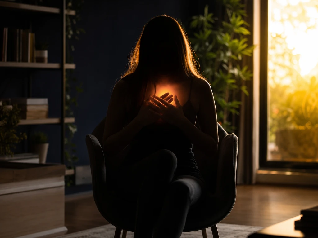 Silhouette of woman with anxiety manifesting in the body